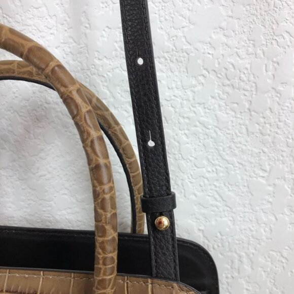 Michael Kors Gia Crocodile Embossed Leather Satchel in Barley - Picture 13 of 16